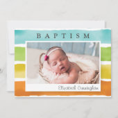 Uitnodiging voor de Waterverf regenboog doop (Voorkant)