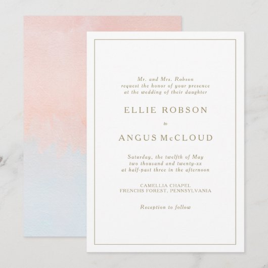 Uitnodiging voor de Waterverf van de zomerzondag (Voorkant / Achterkant)