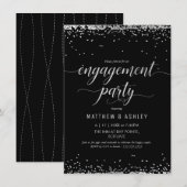 Uitnodiging voor de wedstrijd, Elegant Silver, zwa (Voorkant / Achterkant)