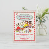  uitnodiging voor de wedstrijd Kitty Cat Birthday (Staand voorkant)