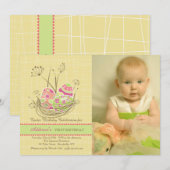 Uitnodiging voor de wedstrijd "Nest Photo Birthday (Voorkant / Achterkant)