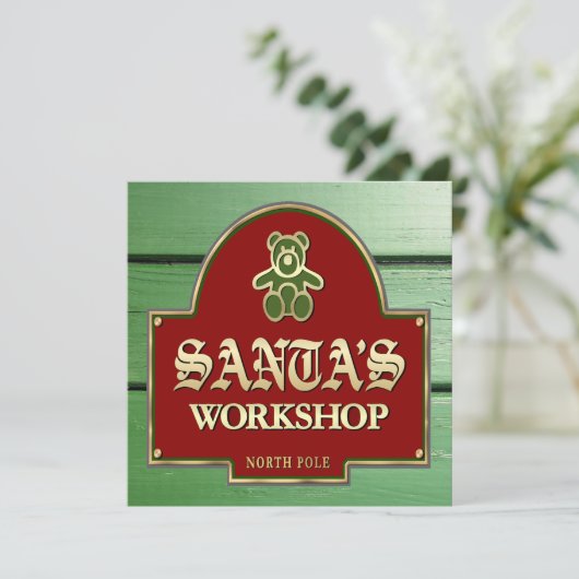 Uitnodiging voor de Werkplaats van de Kerstman (Staand voorkant)