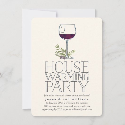Uitnodiging voor de Wijnpartij voor de opwarming v (Voorkant)