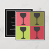 Uitnodiging voor de winnende partij Wineglass Pop (Voorkant / Achterkant)