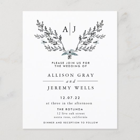 Uitnodiging voor de winterbruiloft | Begroting Flyer (Voorkant)