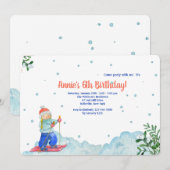 Uitnodiging voor de wintersport van Girl Doing (Voorkant / Achterkant)