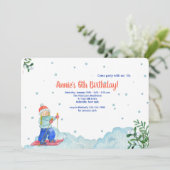 Uitnodiging voor de wintersport van Girl Doing (Staand voorkant)