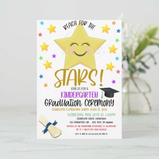 Uitnodiging voor de You're A Star-kids diploma-uit (Staand voorkant)