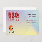  uitnodiging voor de zomer BBQ (Voorkant / Achterkant)