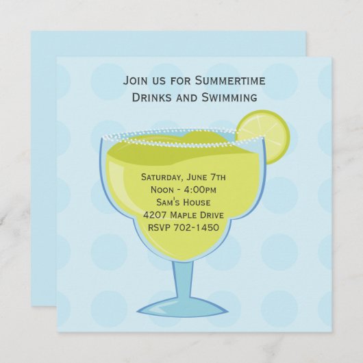 Uitnodiging voor de zomerpartij (Voorkant / Achterkant)
