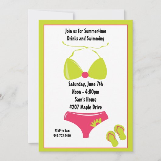 Uitnodiging voor de zomerpartij (Voorkant)