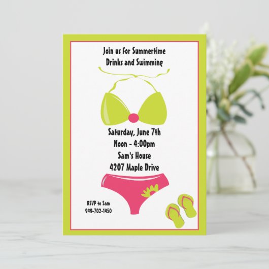 Uitnodiging voor de zomerpartij (Staand voorkant)