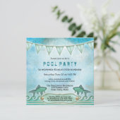 Uitnodiging voor de zomerpootpartij voor mousseren (Staand voorkant)