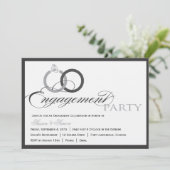 Uitnodiging voor de zwarte en WhitemScript Engagem (Staand voorkant)