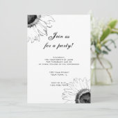 Uitnodiging voor de Zwarte en Witte Zonnebloem (Staand voorkant)