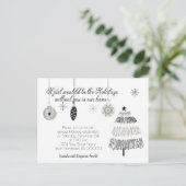 Uitnodiging voor de Zwarte en Zilveren Kerstfeestd (Staand voorkant)