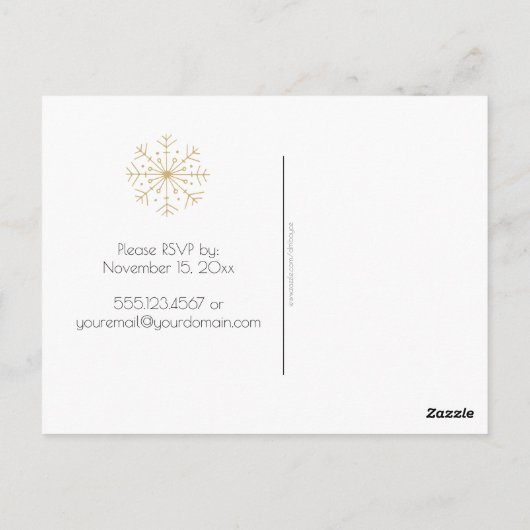 Uitnodiging voor de Zwarte en Zilveren Kerstfeestd (Achterkant)