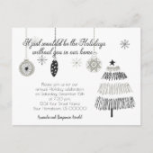 Uitnodiging voor de Zwarte en Zilveren Kerstfeestd (Voorkant)