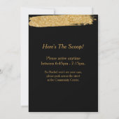 Uitnodiging voor de zwarte gouden glitterstijl voo (Achterkant)