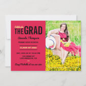 Uitnodiging voor de zwarte Graduation Party (Voorkant)