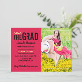 Uitnodiging voor de zwarte Graduation Party (Staand voorkant)