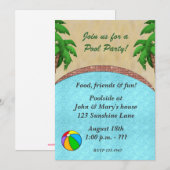 Uitnodiging voor de Zwembolpartij (Voorkant / Achterkant)