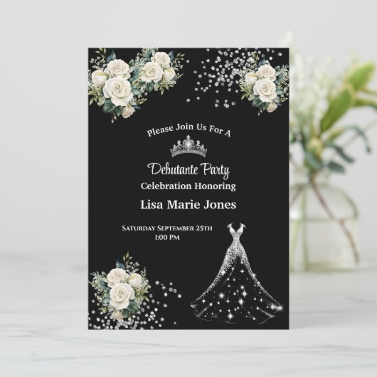 uitnodiging voor debutante party (Staand voorkant)