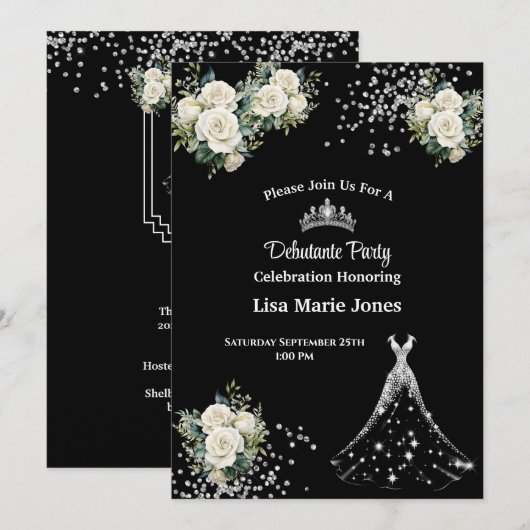 uitnodiging voor debutante party (Voorkant / Achterkant)