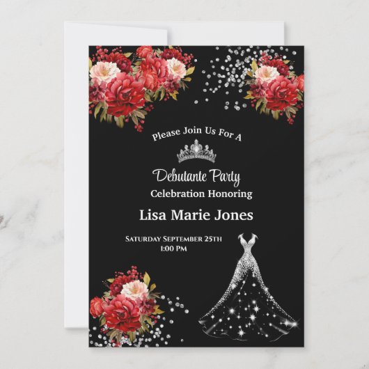 Uitnodiging voor Debutantenfeest (Voorkant)