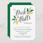 Uitnodiging voor Deck the Halls Festive Holiday Fe (Voorkant / Achterkant)
