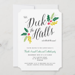 Uitnodiging voor Deck the Halls Festive Holiday Fe