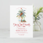 Uitnodiging voor Deck The Palms Tropisch Kerstfees (Staand voorkant)