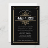  uitnodiging voor deco Black & Gold Wedding (Voorkant / Achterkant)