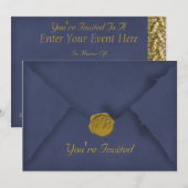 Uitnodiging voor Deep Blue Party (Voorkant / Achterkant)