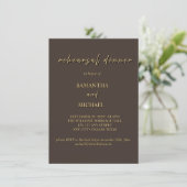 Uitnodiging voor Deep Brown & Gold Probedinner (Staand voorkant)