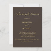 Uitnodiging voor Deep Brown & Gold Probedinner (Voorkant)