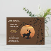 Uitnodiging voor Deer Sunset Birthday (Staand voorkant)