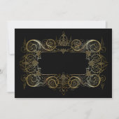 Uitnodiging voor Delicate Gold Border Party (Achterkant)
