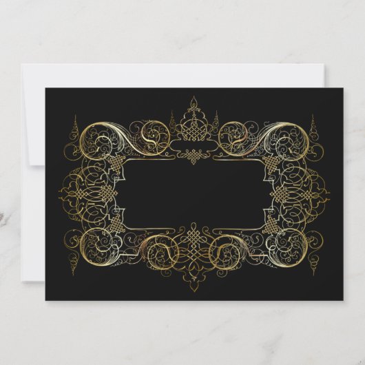 Uitnodiging voor Delicate Gold Border Party (Achterkant)