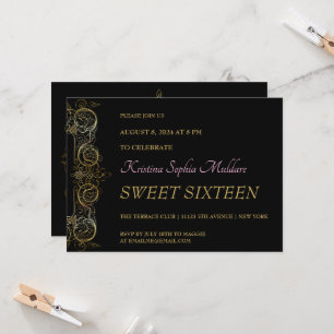 Uitnodiging voor Delicate Gold Border Party