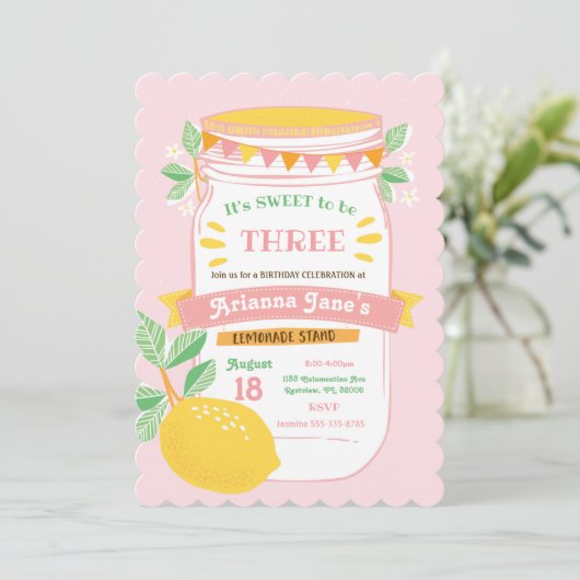 Uitnodiging voor demonstratie in limonade stand Bi (Staand voorkant)