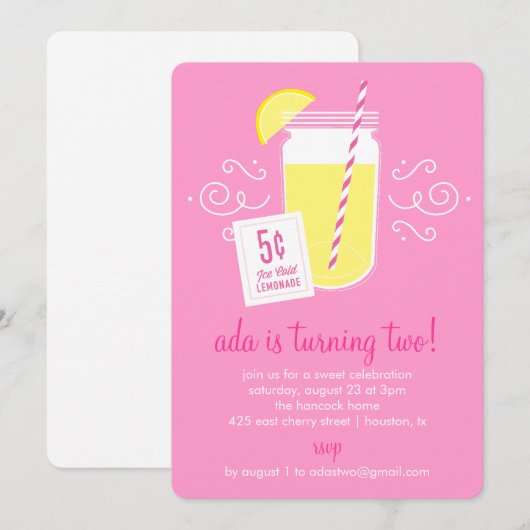 Uitnodiging voor demonstratie in limonade stand Bi (Voorkant / Achterkant)