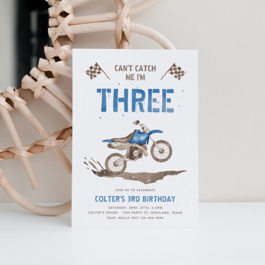 Uitnodiging voor derde verjaardag van dirt bike