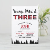Uitnodiging voor derde verjaardag Young Wild & Thr (Staand voorkant)
