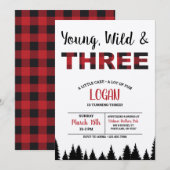 Uitnodiging voor derde verjaardag Young Wild & Thr (Voorkant / Achterkant)