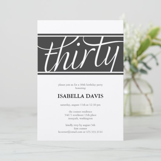 uitnodiging voor dertig jaar (Staand voorkant)
