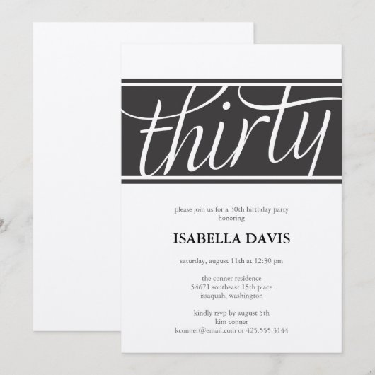 uitnodiging voor dertig jaar (Voorkant / Achterkant)