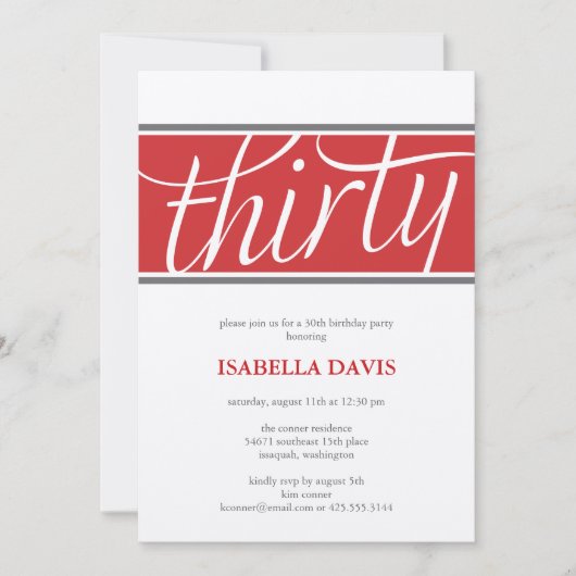 uitnodiging voor dertig jaar (Voorkant)