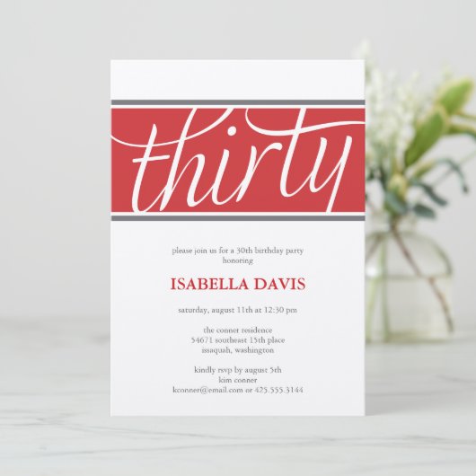 uitnodiging voor dertig jaar (Staand voorkant)