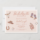 Uitnodiging voor Desert Cowgirl vrijgezellenfeest  (Voorkant)